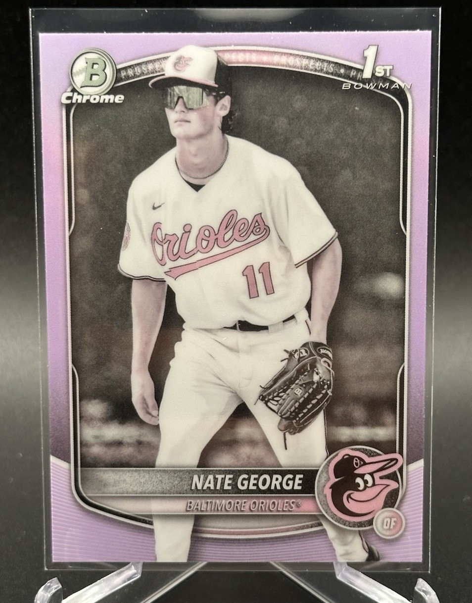 2025 Bowman Chrome Nate George 1st Bowman Pearl Refractor SSP