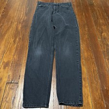 Vintage 90s Levi's 550 Jeans Black Relaxed Tapered Orange Tab Size 32x34