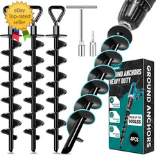 Ground Anchors Screw In,Heavy Duty Ground Trampline Stakes High Wind Tent Stakes