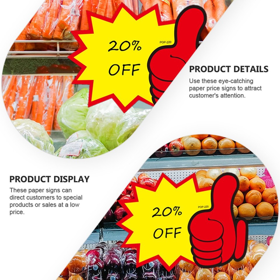 10pcs Supermarket Burst Paper Signs Price Tags Advertising Sales Price ...