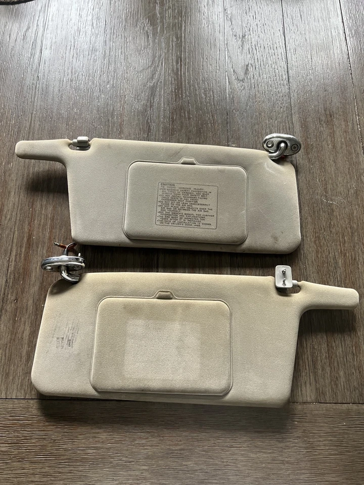 1990-1993 Honda Accord Driver Passenger Side Sun Visor Set Pair Tan Brown - Image 3 of 3