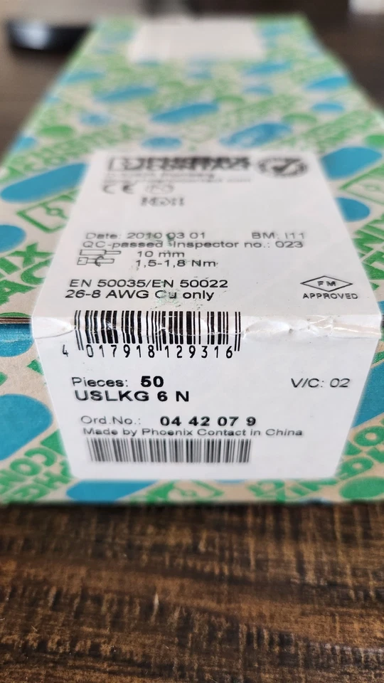 Phoenix Contact 0442079 USLKG 6 N Protective Conductor Terminal Block 50 Pcs - Image 4 of 4