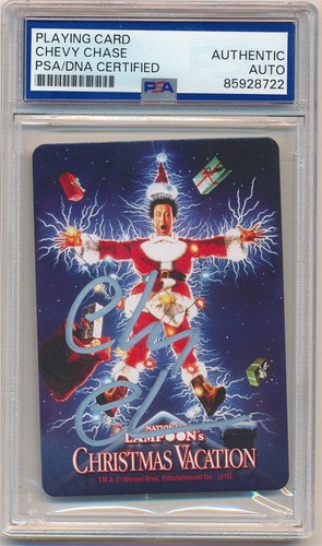 CHEVY CHASE CHRISTMAS VACATION SIGNED AUTOGRAPH PLAYING CARD PSA AUTHENTIC AUTO