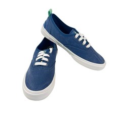 Sperry Top Sider Pier Wave Canvas Sneakers Shoes Retro Blue Womens Size 6.5 New