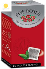 Tagless Teabags (Pack of 6, Total 156 Teabags) 0.08 per strip