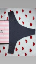 Pink By Victoria's Secret 2015 Blue Thong Panties Size L NWOT