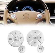 Steering Wheel Button Stickers Compatible with C-Class W204 E-Clas Size: Round