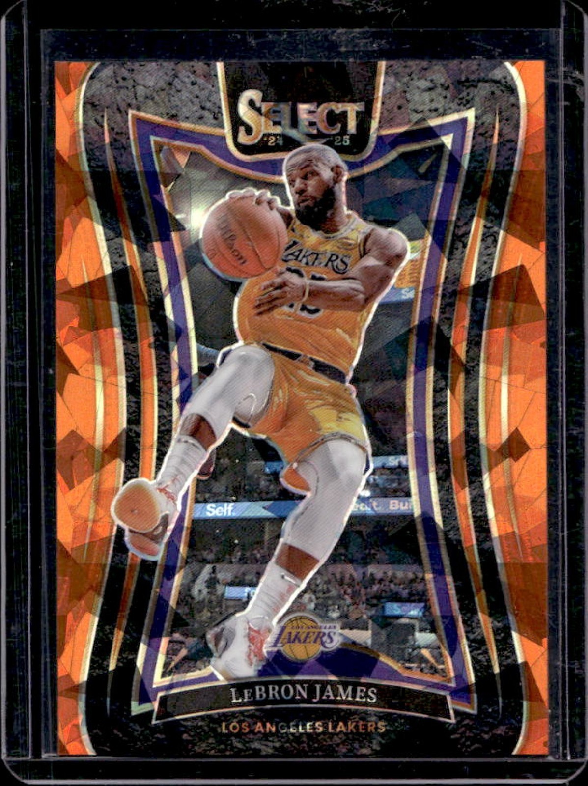 2024-25 Select LeBron James Mezzanine Orange Cracked Ice Prizm #90/275 Lakers