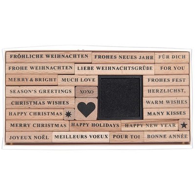 Stempelset Merry Christmas, Serif FSC 100%, 26 Stempel | Deutsch | 2022