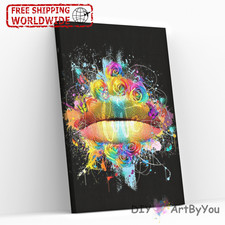 Paint By Numbers Canvas Art Draw Artist Painting Oil Kit Home Decor Lip Color