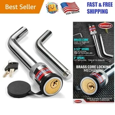 Tamper-Resistant Trailer Hitch Lock - Durable Chrome Steel with 2 Keys Included