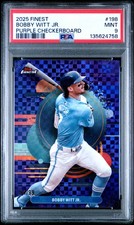 2025 TOPPS FINEST PURPLE CHECKERBOARD #198 BOBBY WITT JR. 44/99 PSA 9