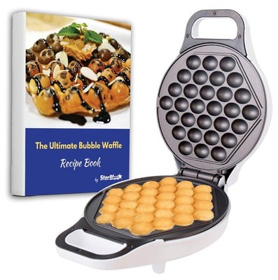 Hong Kong Bubble Waffeleisen von StarBlue mit Bonus Rezept E-Book - Weiß 