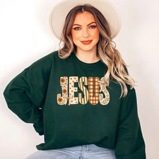 Jesus Fall Sweater, Christian Faith Polka Dot Jesus Trendy Autumn Sweater