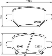Brembo P59099 Rear Brake Pad Set Fits Vauxhall Buick Chevrolet Opel Encore Mokka