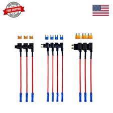 10 Pack 3 Types 12V Car Add-a-Circuit Fuse Tap Adapter,Standard Mini Micro2 F...