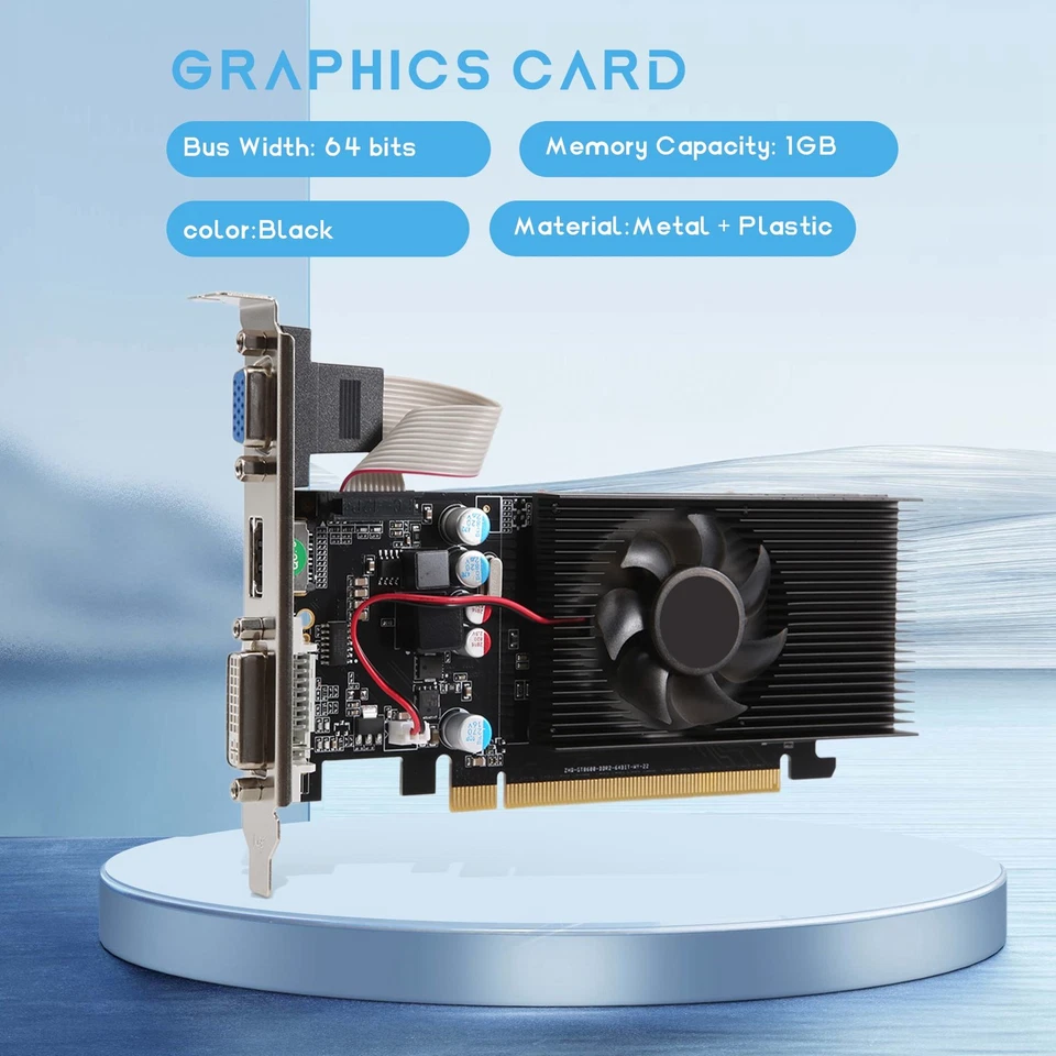 GT210 1GB DDR2 64Bit Card PCIE 2.0 GPU -Compatible DVI VGA Desktop Video2388 - Image 2 of 4