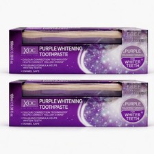 2x XOC Purple Whitening Toothpaste 100ml + Free Toothbrush | Removes stains 34.95 per litre