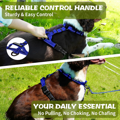 Dog Harness,Adjustable No Pull Harness,Y-Shaped S, Blue