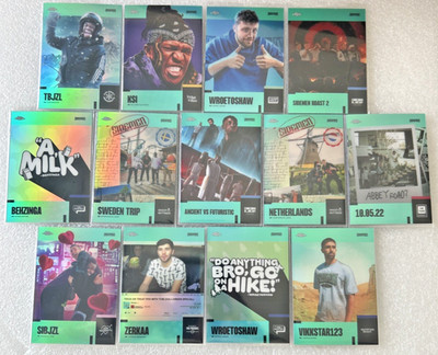 Sidemen Topps Chrome - Aqua Refractor Cards /250 - KSI, Trips, Vik, TBJZL, Other