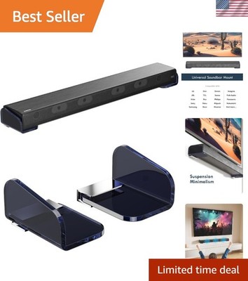 Secure Under TV Soundbar Mount in Transparent Black - Up to 33 lbs, Easy Install