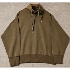 Polo Ralph Lauren Double Knit Drawstring Half Zip Olive Green Men's Size Medium