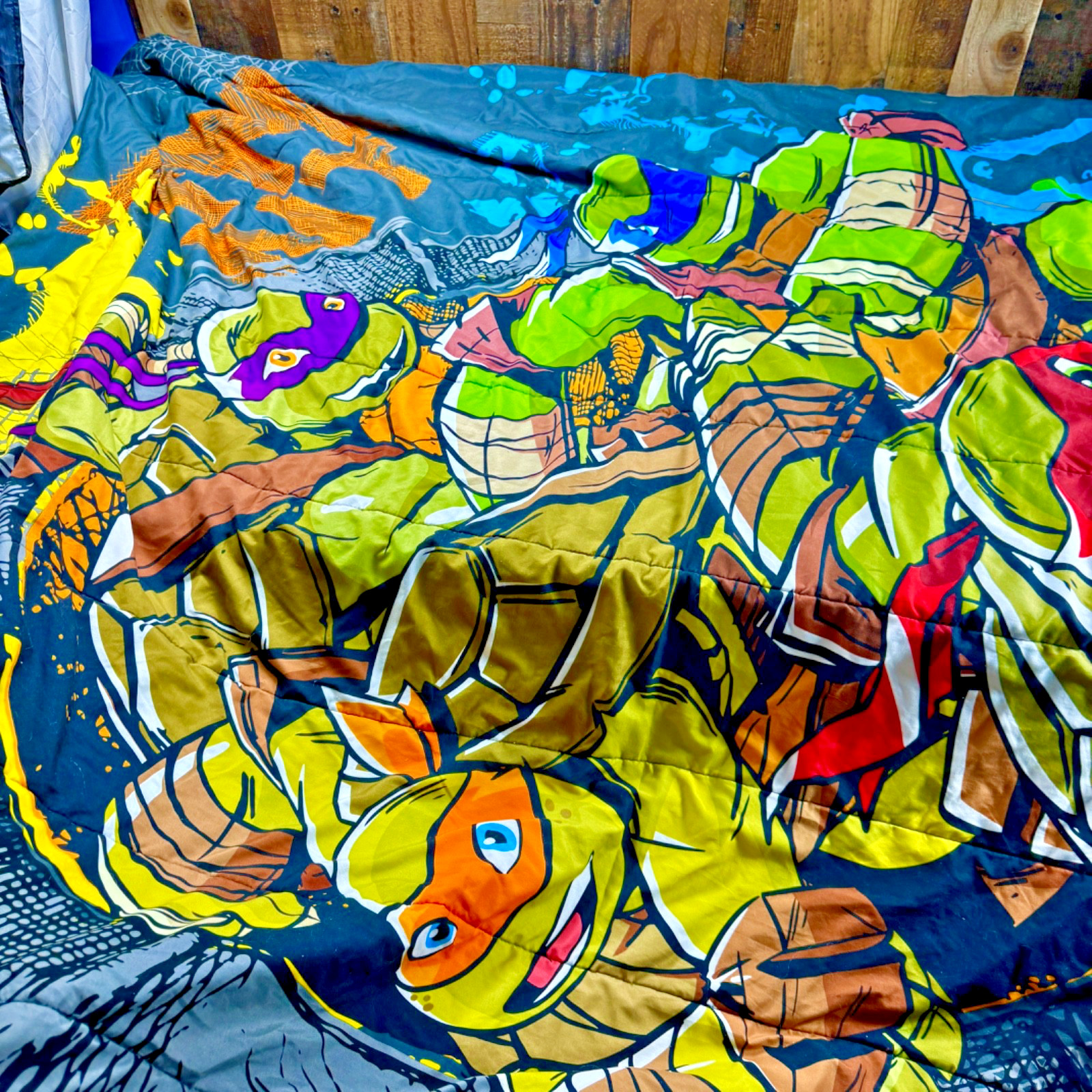 VTG Teenage Mutant Ninja Turtles TMNT Twin Comforter Blanket 85 x 70 Nickelodeon