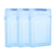 3Pcs 4.5" x 3.2" Hard Drive Disk Case Plastic Hard Disk Storage Case Blue