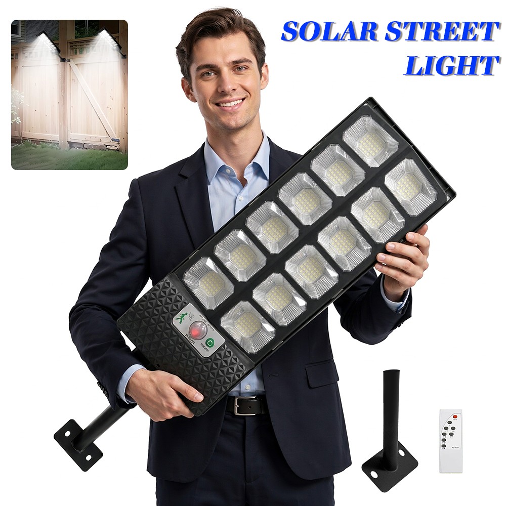 30000000LM Commercial LED Solar Street Light Outdoor Dusk to Dawn Road Area Lamp