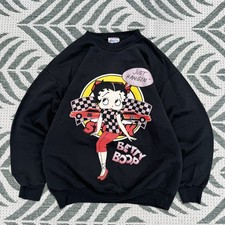 Vintage Y2K Betty Boop Crewneck Sweatshirt Mens Medium Black Just Hangin