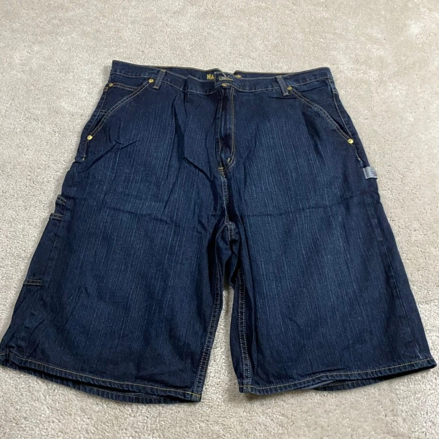 Y2K Nautica Jean Shorts Mens 40* Blue Denim Jorts Carpenter Streetwear Baggy - Image 2 of 4