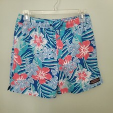 Vineyard Vines Boys Large Chappy Swim Trunks Shorts Floral Tide Blue Summer New