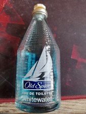 Old Spice Aftershave Whitewater 100ml Bottle Vintage Retro Blue Glass Bottle ad