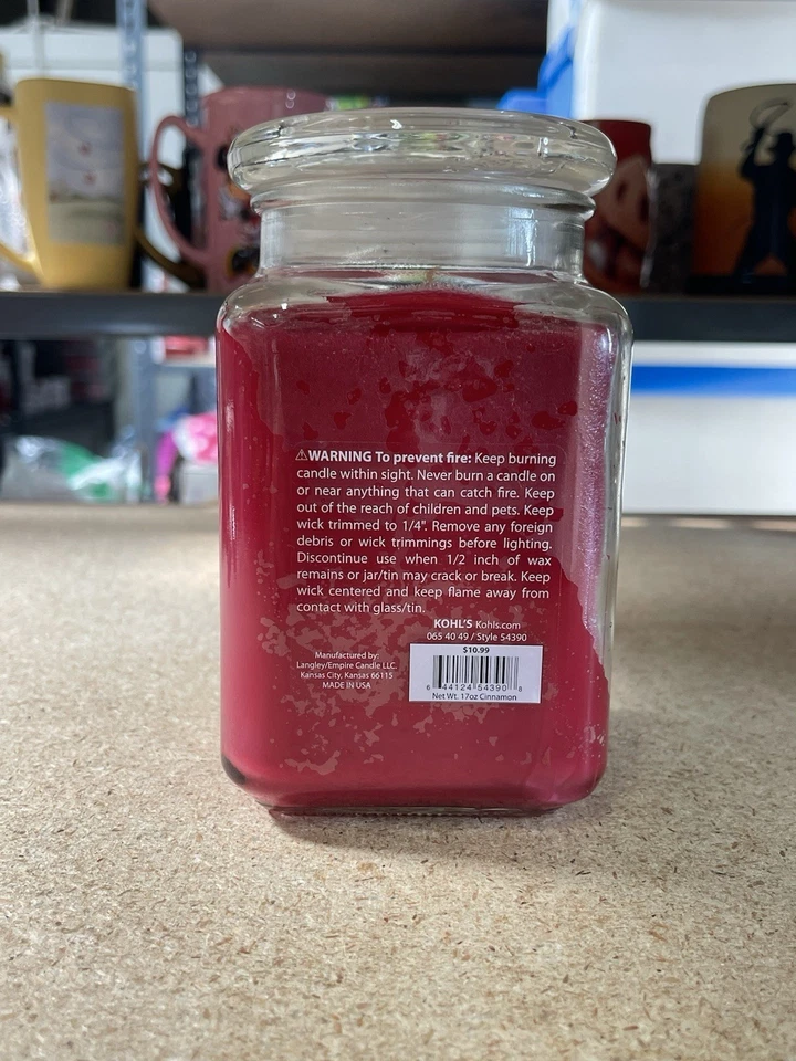 Vela de soja canela Holiday Memories tarro de 17 oz Kohl’s Langley Empire NUEVO Foto 4 de 4