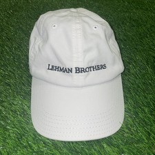 Vintage 2000's Lehman Brothers Tennis Hat White Embroidered Dad Hat Cotton