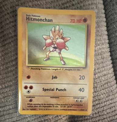 Wizards of the Coast Hitmonchan 7/102 Base Set Rare Unlimited EN 1999