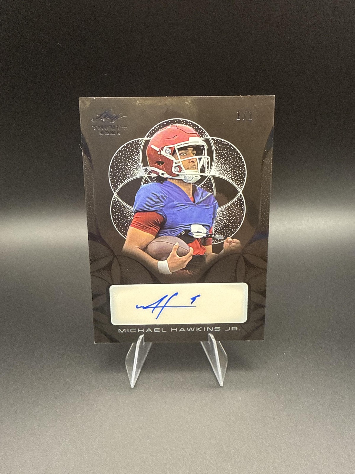 Michael Hawkins Jr. 1/1 BLACK AUTO 2024 Leaf Trinity Oklahoma