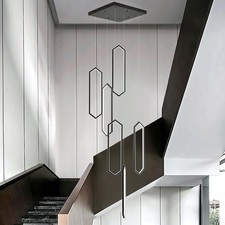 Large Chandeliers LED Semi Flush Mount Pendant Lighting Fixture for Staircase