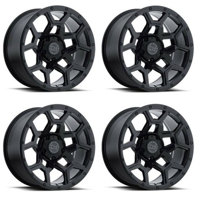 Set 4 Black Rhino Overland 17x8 5x5 Matte Black Wheels 17'' 30mm For Jeep Rims