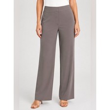 Quince Stretch Crepe Classic Trouser Pants Overcast Grey Size 14