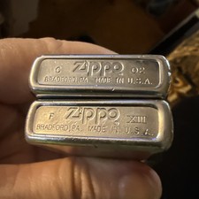 Lot Of 2 Zippo Lighters - Used & Untested - See Photos! - Made In USA -