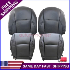 For 2007-2012 LEXUS ES350 Driver & Passenger Perforated Seat Cover Leather Black