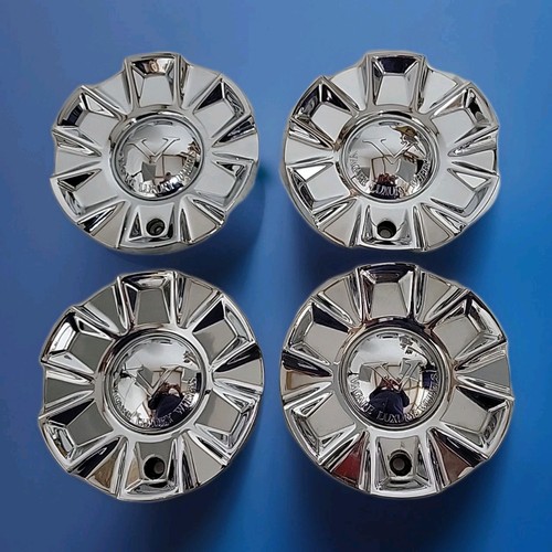 FOUR LIGHTLY USED VAGARE LUXURY WHEELS CHROME CENTERCAPS C-254-1