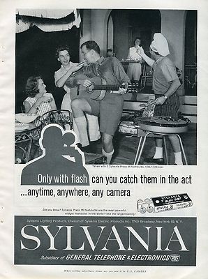 1960 Print Ad of Sylvania Blue Dot Superflash Camera Flash Catch Them In The Act