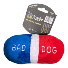 Spunky Pet 6" Chill Pill BAD DOG toy fling throw fetch The Best Squeak