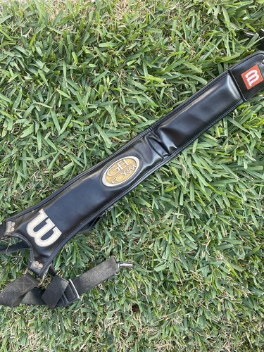 ⭐️Wilson Deep Red Staff Black leather Carry Golf Club Bag⭐️w/ Cover & Strap NICE - Picture 17 of 19