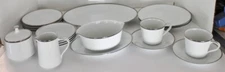VTG Noritake Pilgrim 6981 White Platinum Trim Dinnerware - Choice - EUC