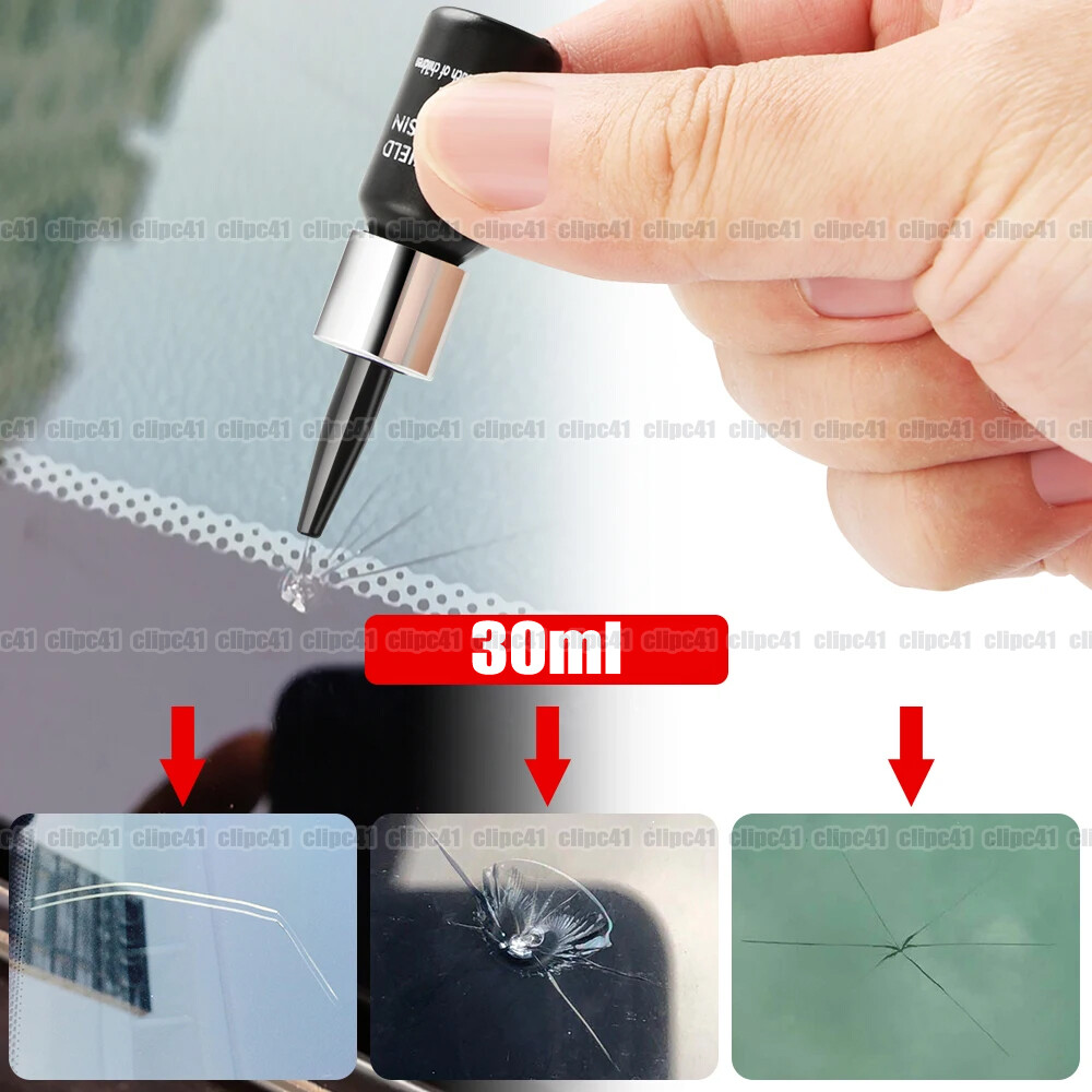Car Windshield Crack Repair Kit with Resin Fluid and Tools