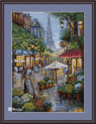 Merejka Counted Cross Stitch Kit Rainy Paris K-162