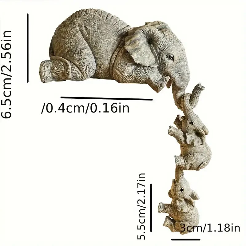 1 Set Exquisite Hanging Elephant Resin Figurine - Decorative
